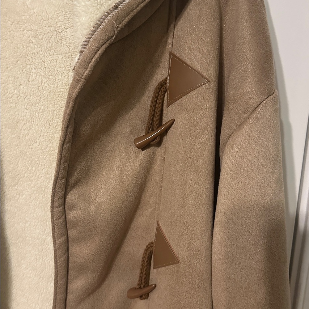Women's Tan Shearling Coat XXL - Picture 5 of 6